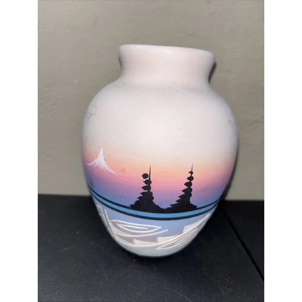Grace Navajo Signed Vtg Vase Pottery Native American 7